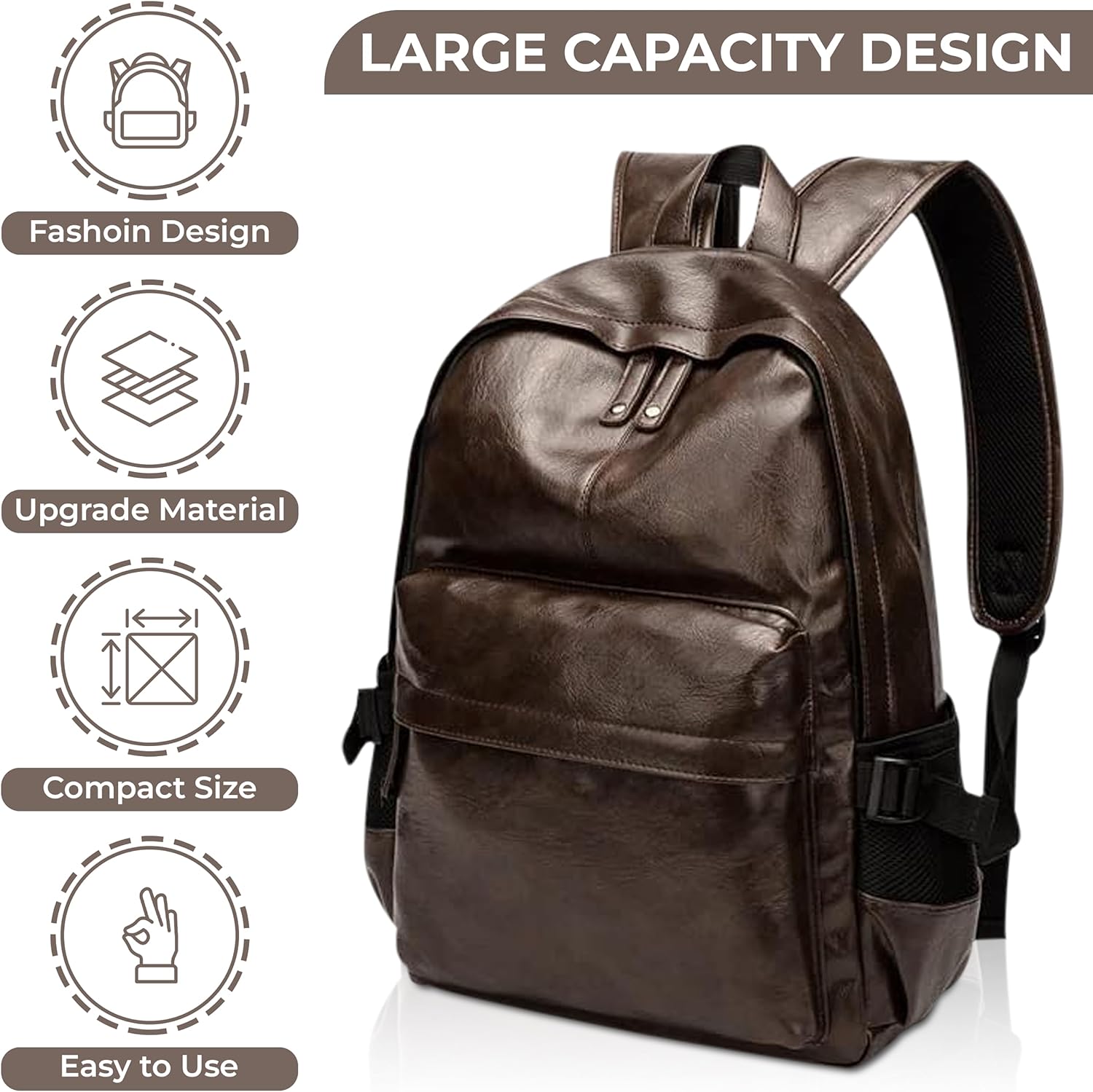 Mochila Executiva Couro Vintage Notebook Multifuncional 3