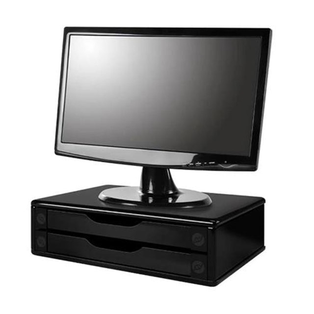 Suporte para Monitor com 2 Gavetas MDF Black Piano Souza 1