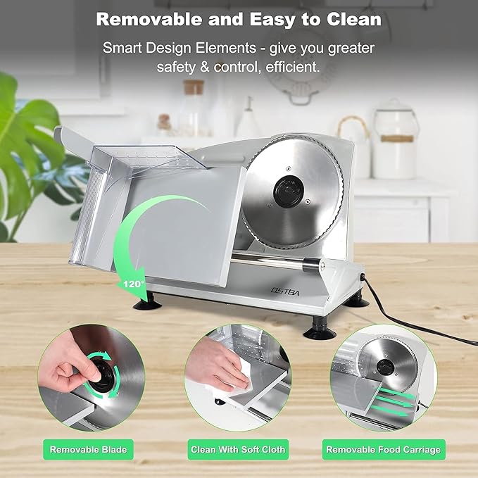Máquina Fatiadora com 2 Lâminas Removíveis de Aço Inoxidável 3