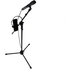 Pedestal para Microfone com Suporte para Celular