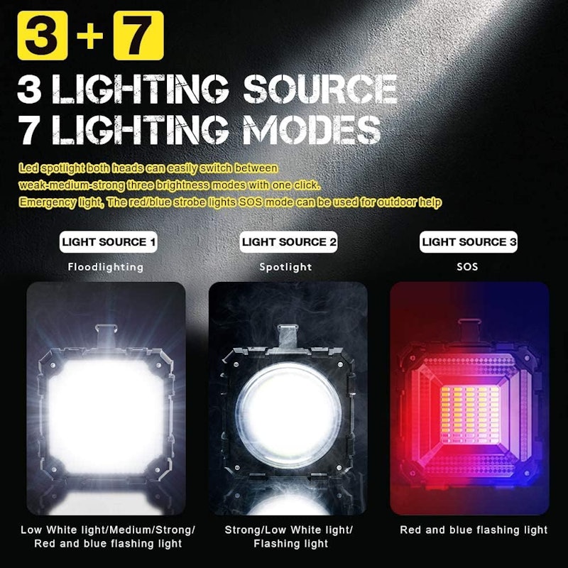 Lanterna Holofote de LED Recarregável 4000 lm 4
