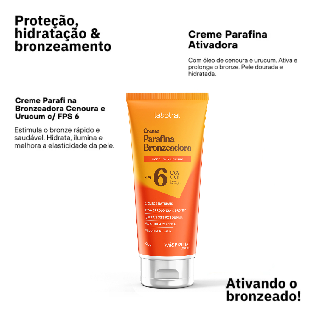  Creme Parafina Bronzeadora Cenoura & Urucum FPS 6 Vai & Brilha  2