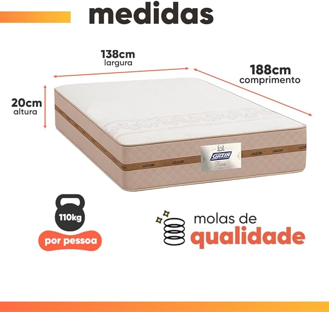Cama Box Baú Casal Colchão Gazin Molas Flora Bege 4