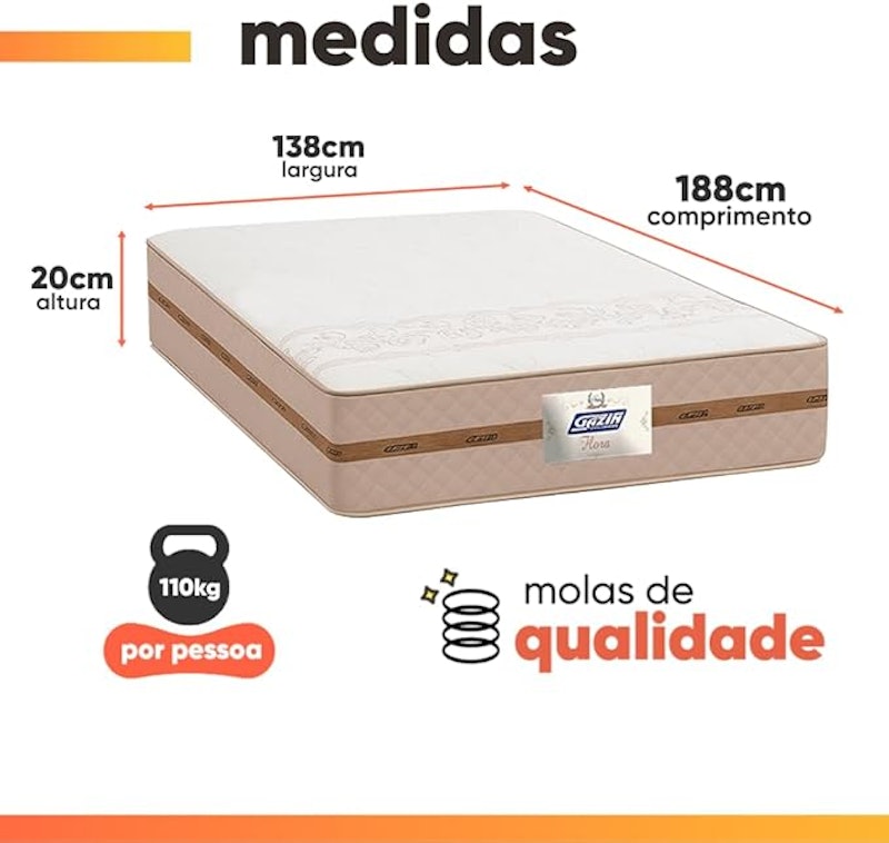 Cama Box Baú Casal Colchão Gazin Molas Flora Bege 4