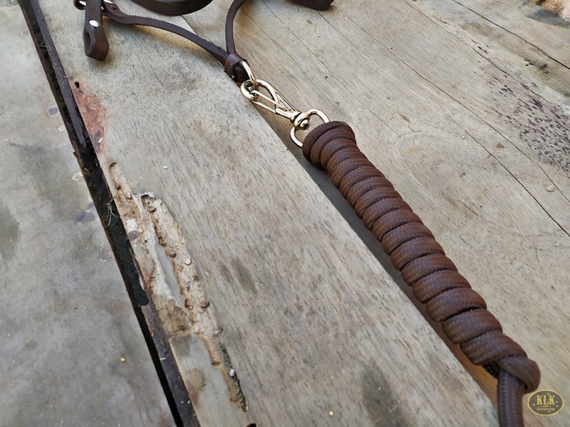 Cabresto Cabeçada de Couro para Cavalo com Corda 3