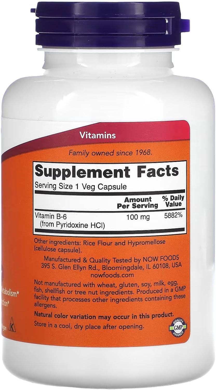 Vitamina B-6 100 mg Cápsulas Veg 2