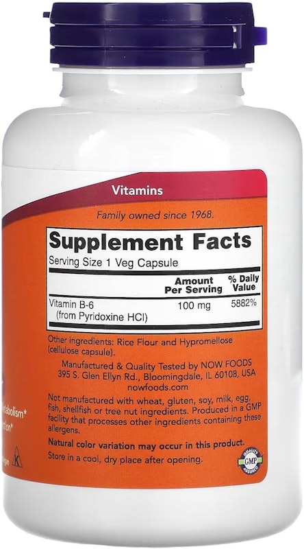 Vitamina B-6 100 mg Cápsulas Veg 2