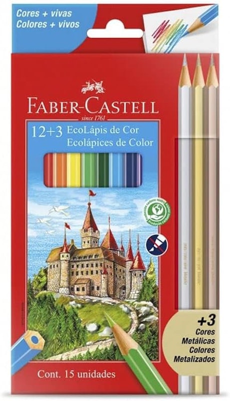 Lápis de Cor 12 Cores + 3 Metálicos 1