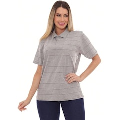 Camisa Polo Feminina Oversized Listrada J10