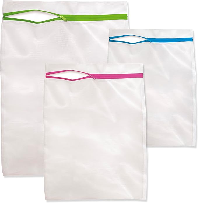 Kit 3 Peças Saco para Lavar Roupa com Zíper 2