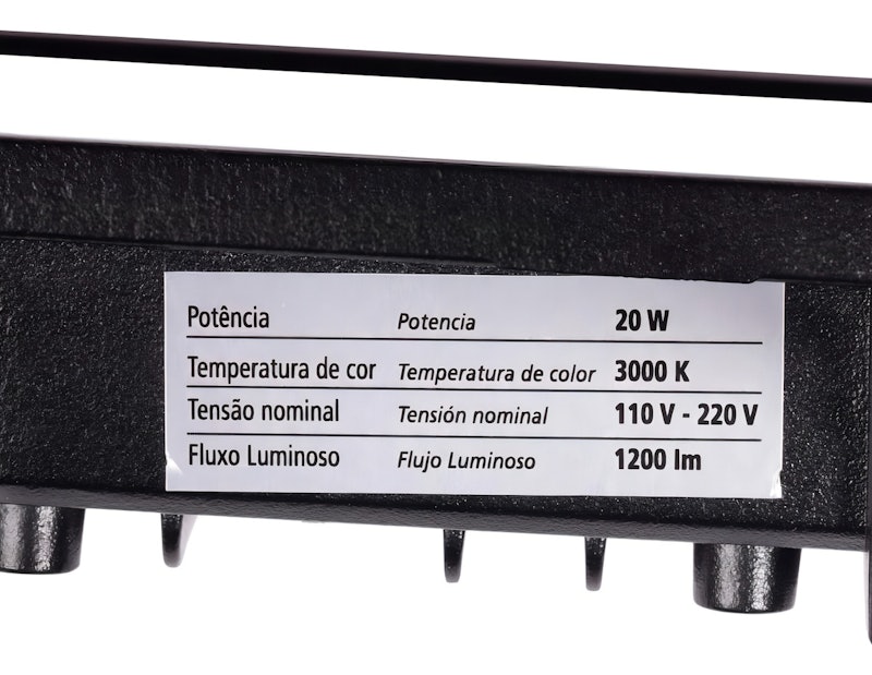 Refletor Led 20 W 3000 K Preto Bivolt FX 3