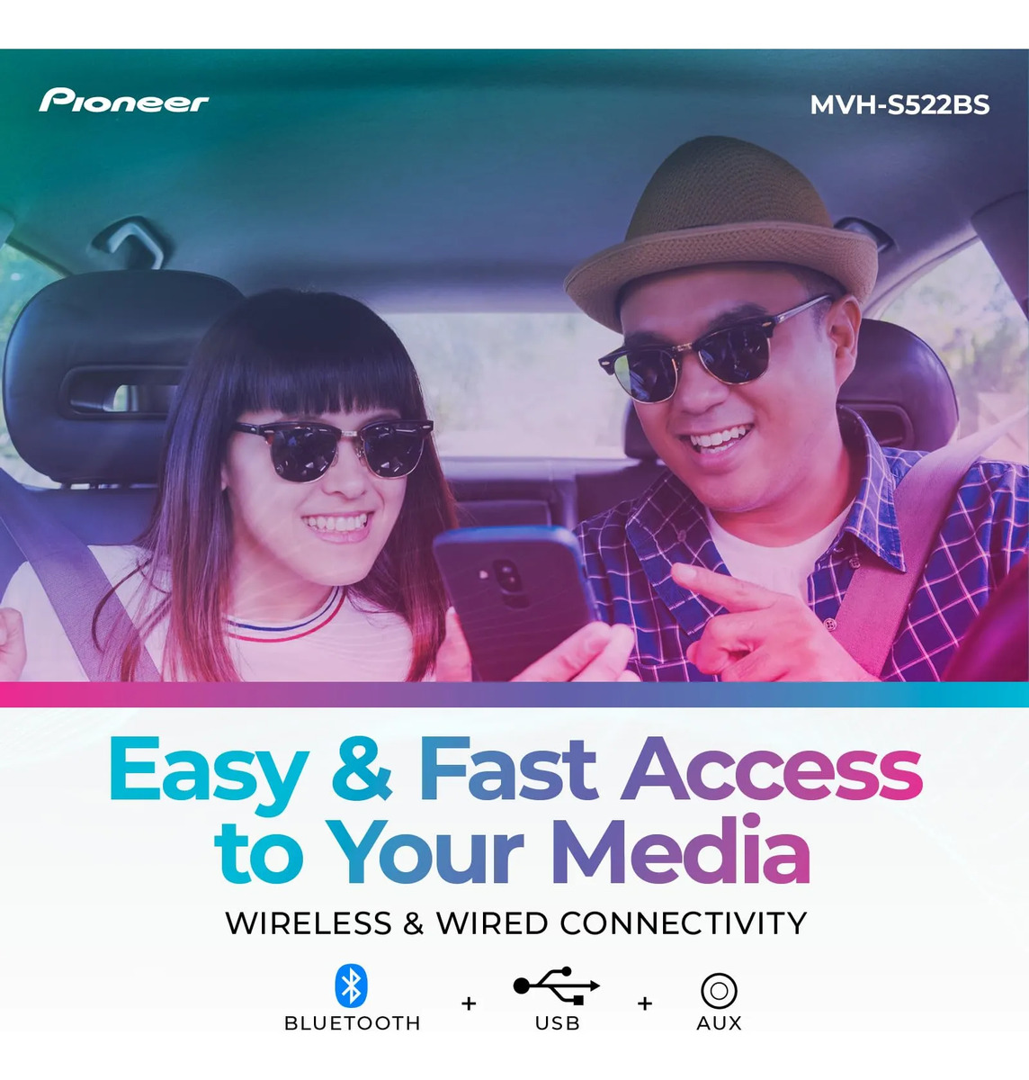 Som Automotivo Pioneer MVH-S522BS 4