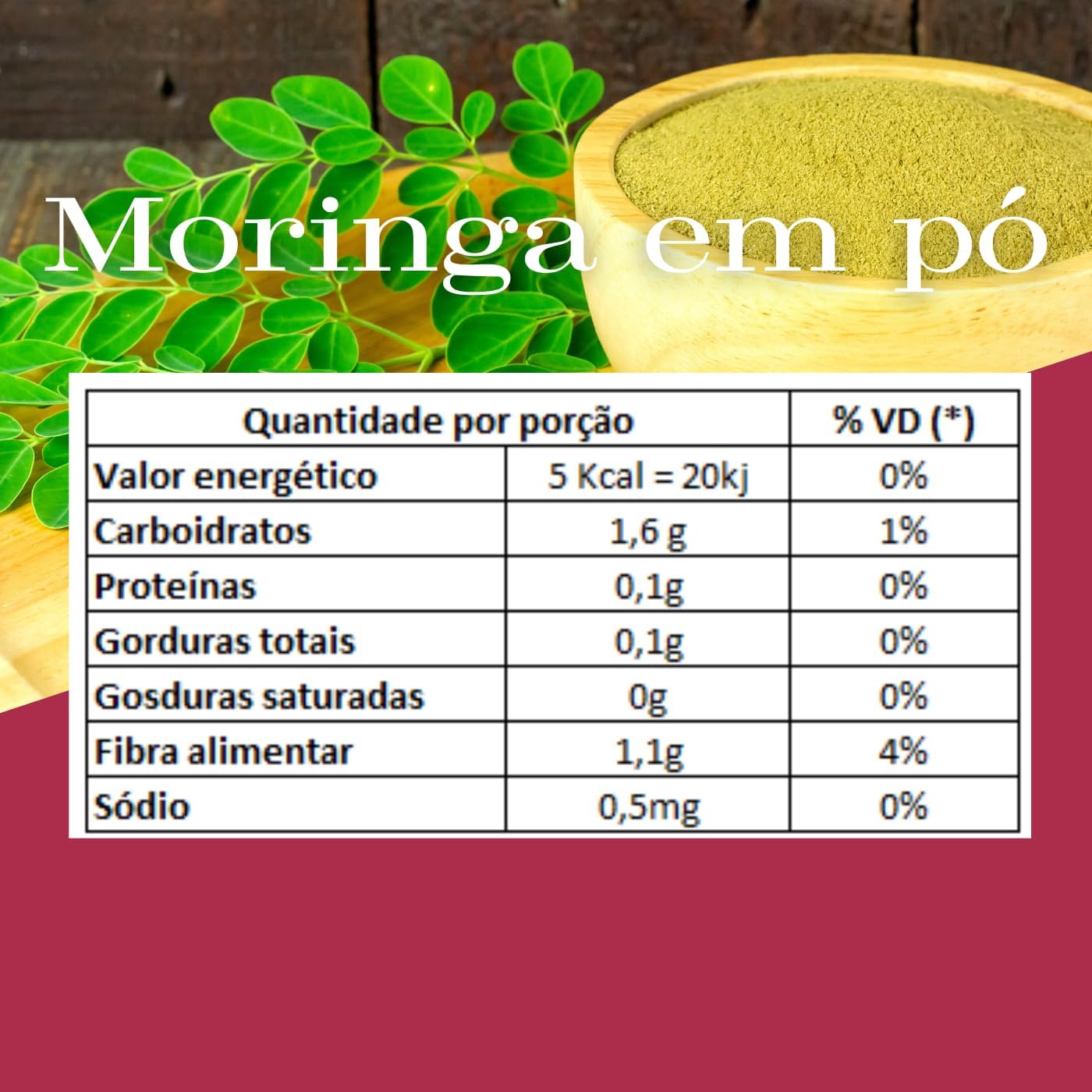Moringa em Pó Puro Natural Ca.Nuts 5