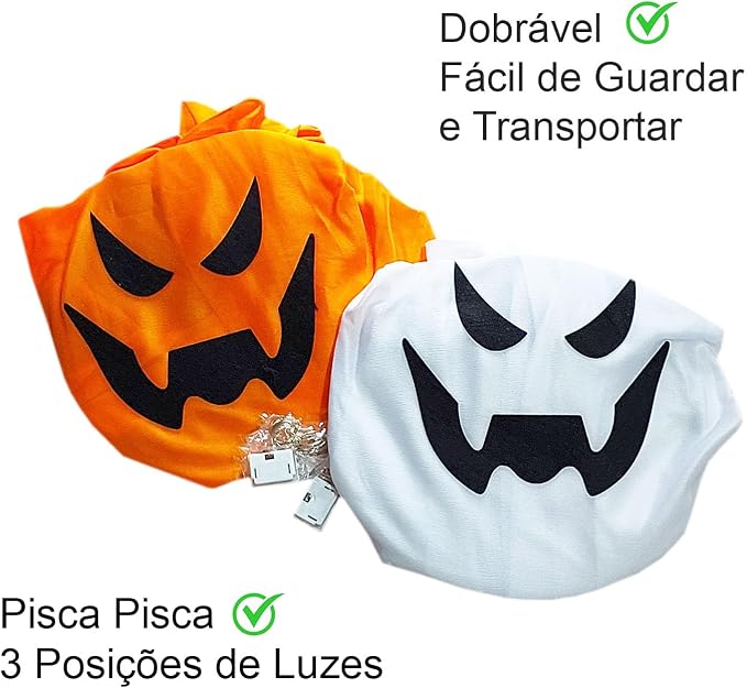 Kit Decoração Festa Halloween Fantasma Luminoso 2 Unidades 2