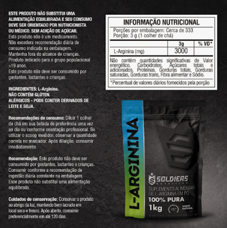 Arginina 500g - 100% Puro Importado 4