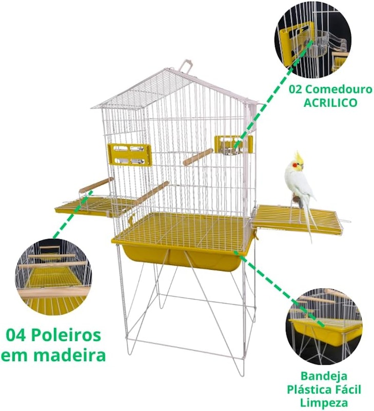 Viveiro Gaiola Aberta Calopsita Básica 3