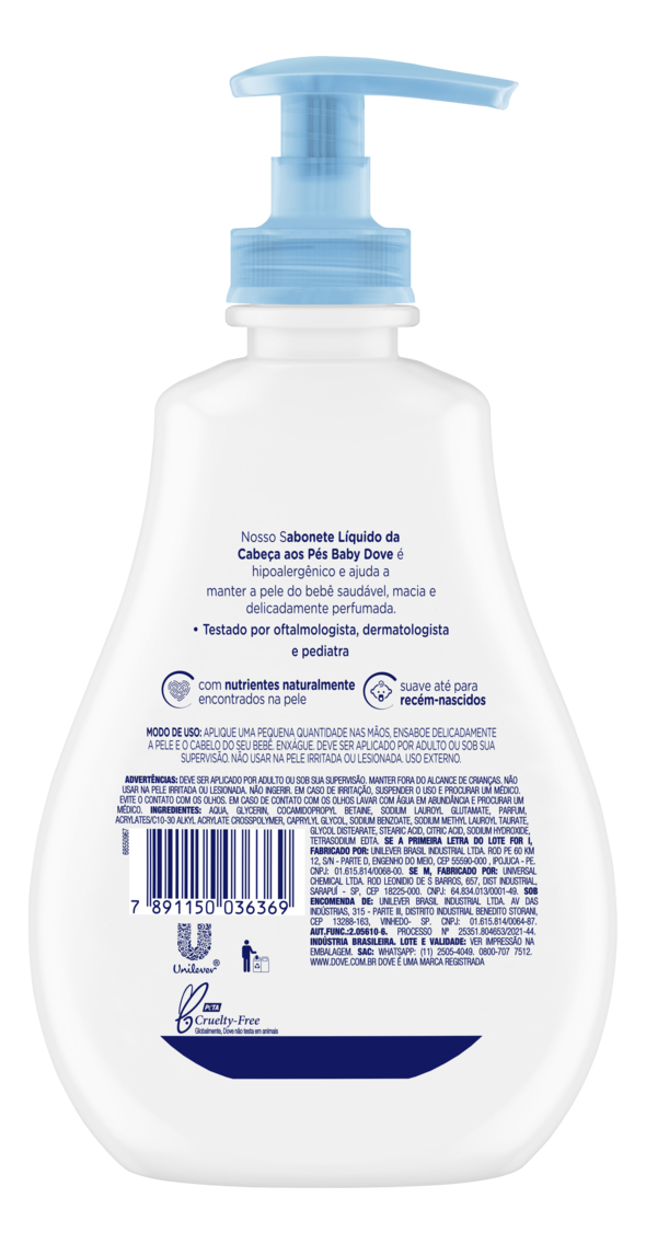 Sabonete Líquido Baby Dove Hidratação Enriquecida 3