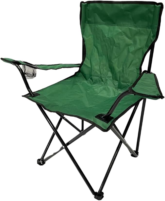 Cadeira Camping Pesca Dobravel Verde Porta Copo Ate 150kg 1