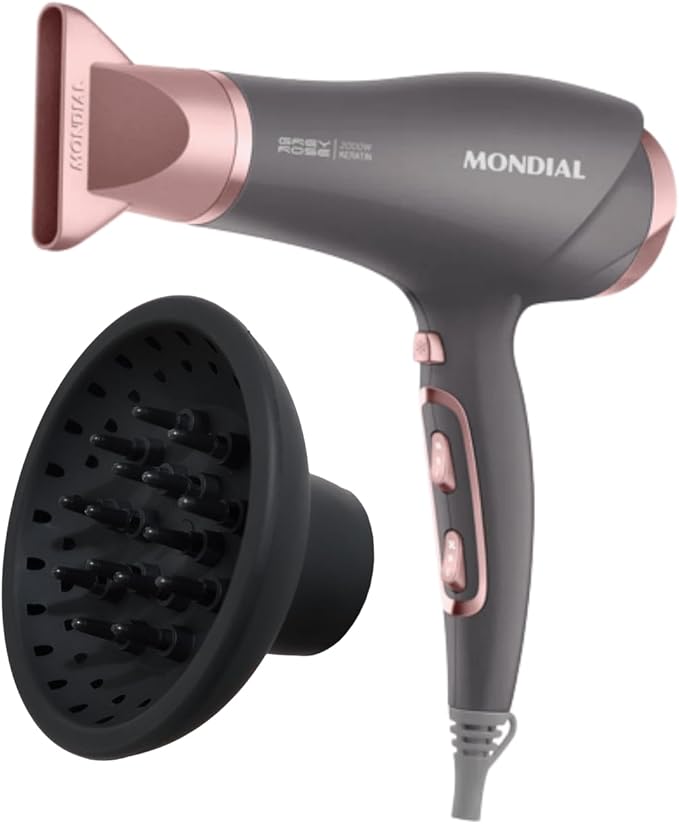Secador de Cabelos Mondial Grafite e Rose SCN-11 1