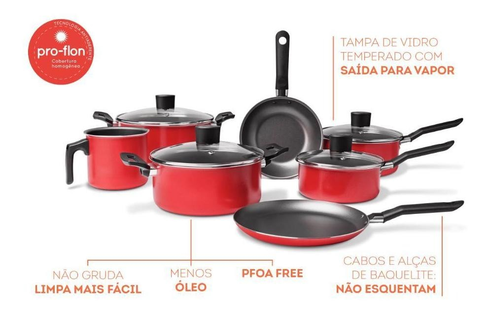 Jogo de Panelas Brinox Garlic Antiaderente Pro-Flon 7 Peças 5