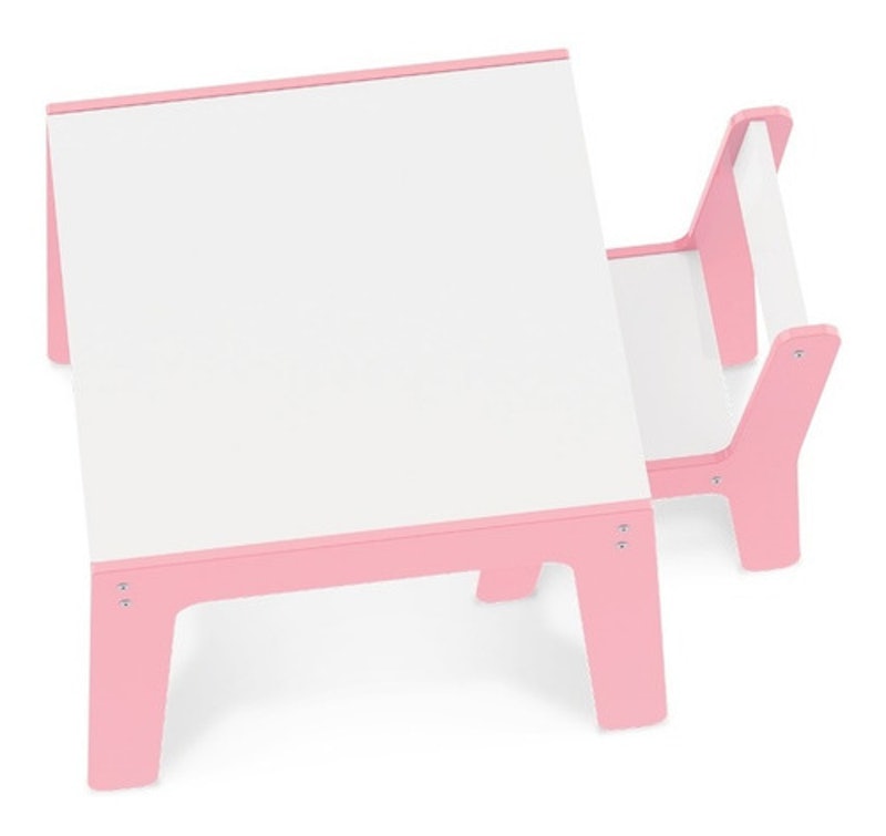 Conjunto Mesa + Cadeira Infantil Rosa 3