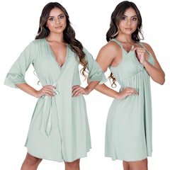 Kit Camisola de Amamentação com Robe
