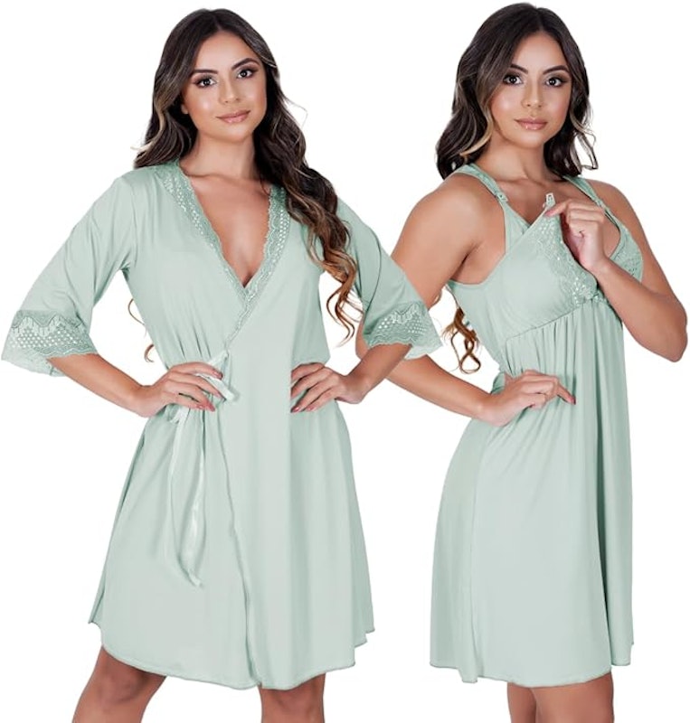 Kit Camisola de Amamentação com Robe 1