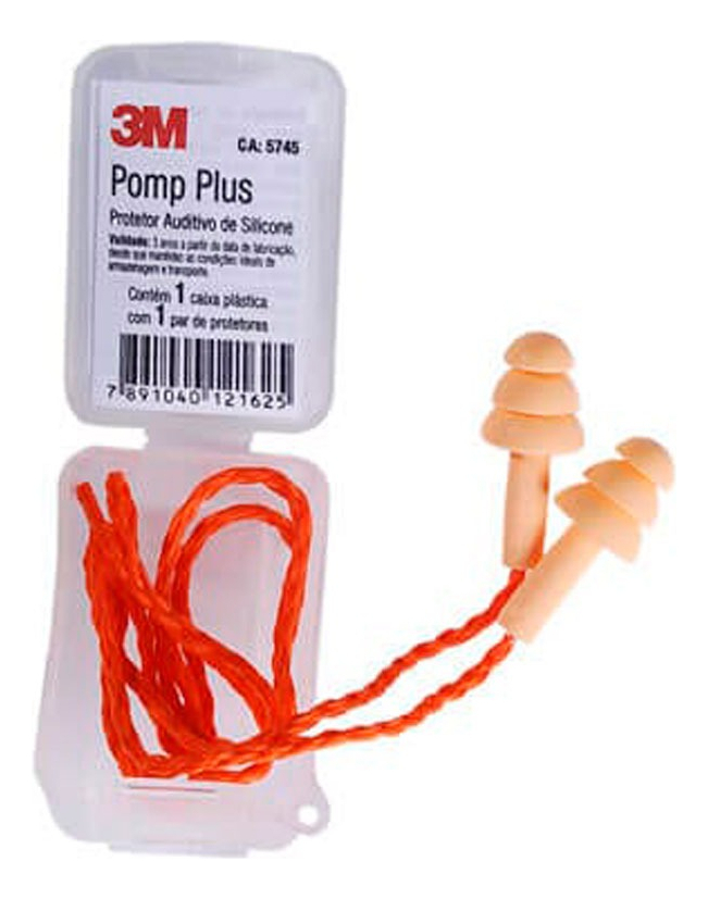 Protetor Auricular de Silicone 3M Pomp Plus com Cordão 4