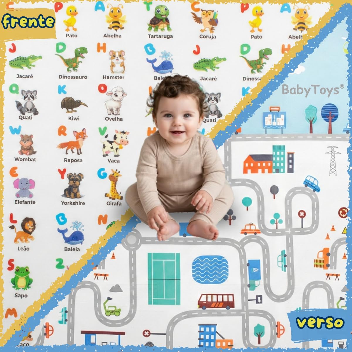 Tapete Térmico Infantil Atividades Dupla Face Dobrável Baby Toys 3