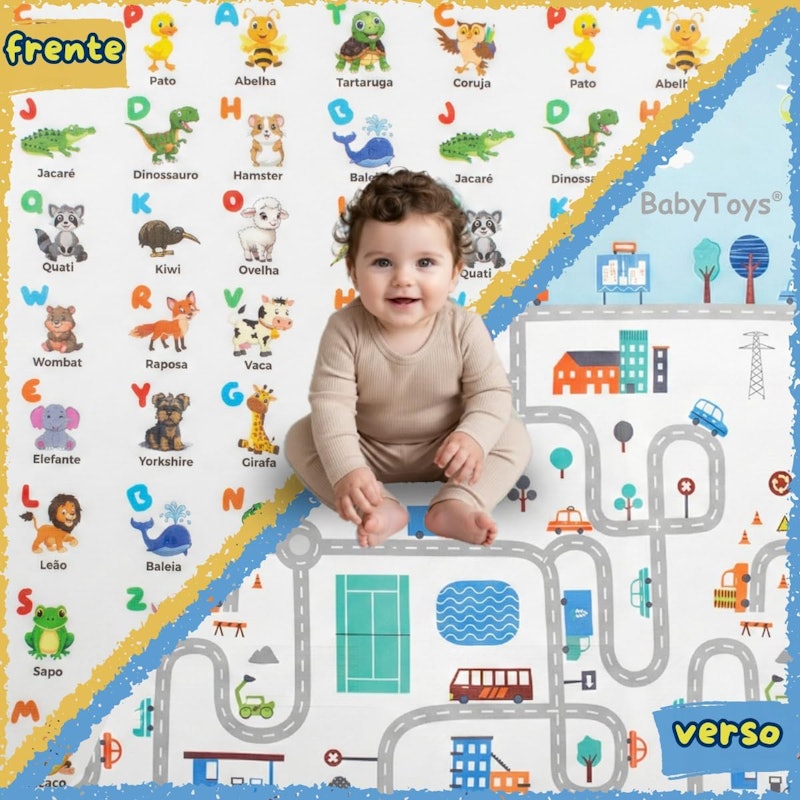 Tapete Térmico Infantil Atividades Dupla Face Dobrável Baby Toys 3