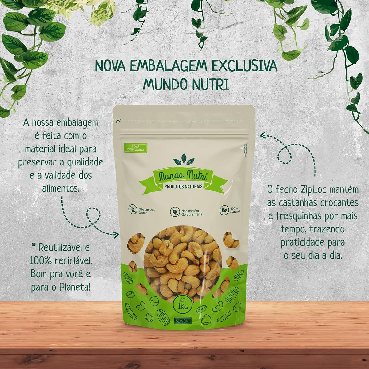 Castanha de Caju Torrada W1 Inteira Premium (Sem Sal) 2