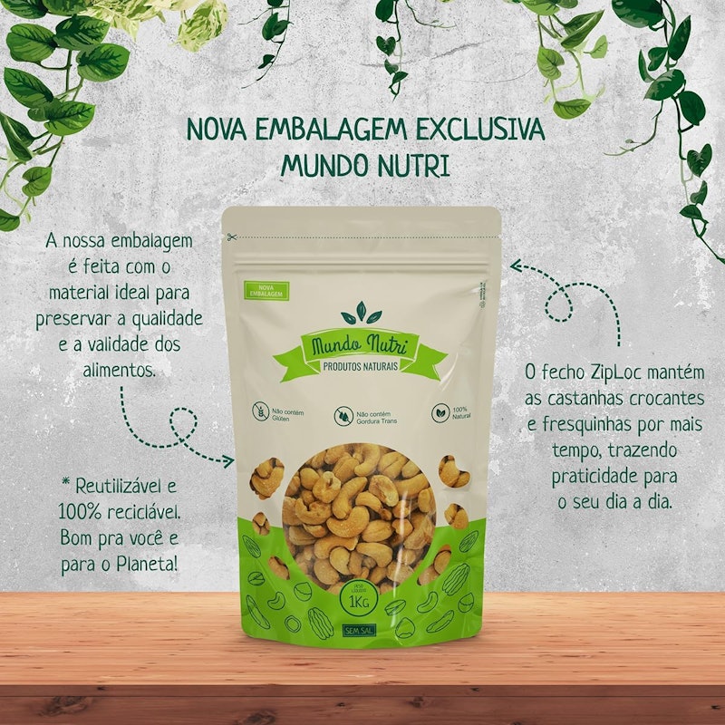 Castanha de Caju Torrada W1 Inteira Premium (Sem Sal) 2