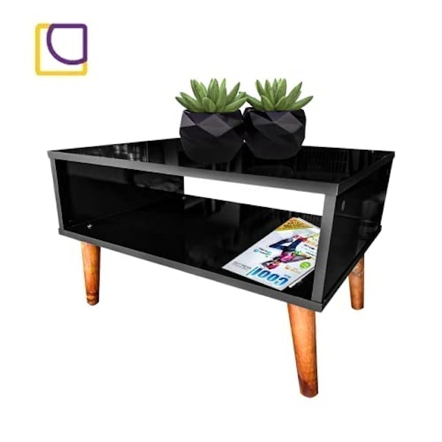 Mesa de Centro Retangular de Madeira Pé Palito 1