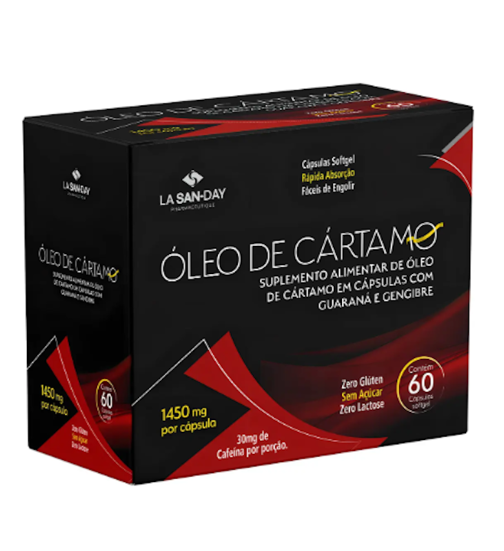 Óleo de Cártamo + Gengibre + Guaraná 60 Cápsulas 1