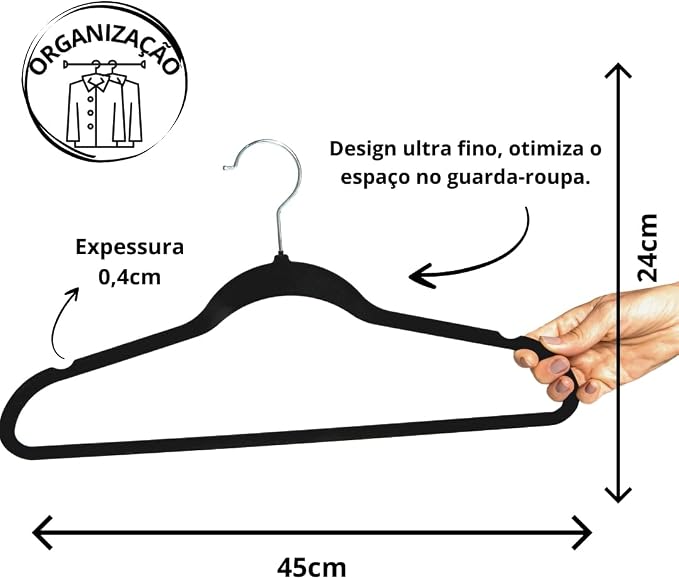 Kit 40 Cabides de Veludo 4