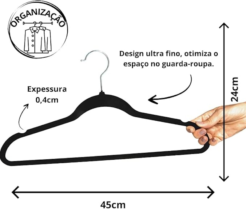 Kit 40 Cabides de Veludo 4