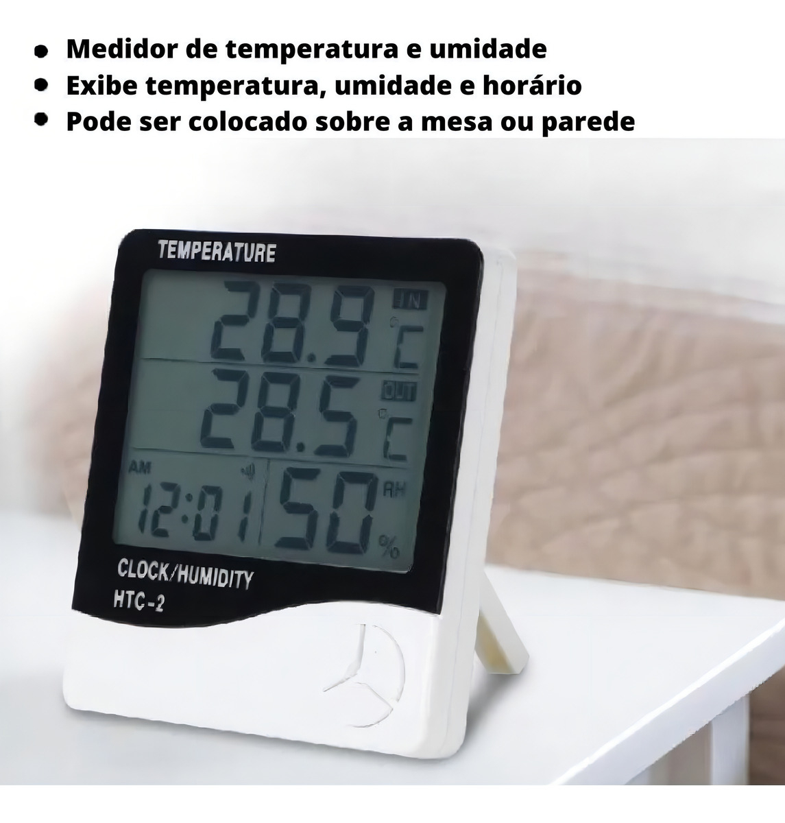 Termômetro Medidor de Umidade e Temperatura com Sensor Externo Exbom 2