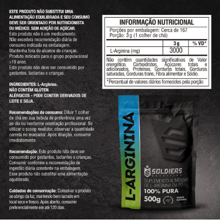 Arginina 500g - 100% Puro Importado 2
