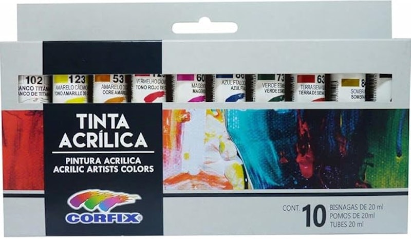 Estojo Tinta Acrílica 10 Cores 1