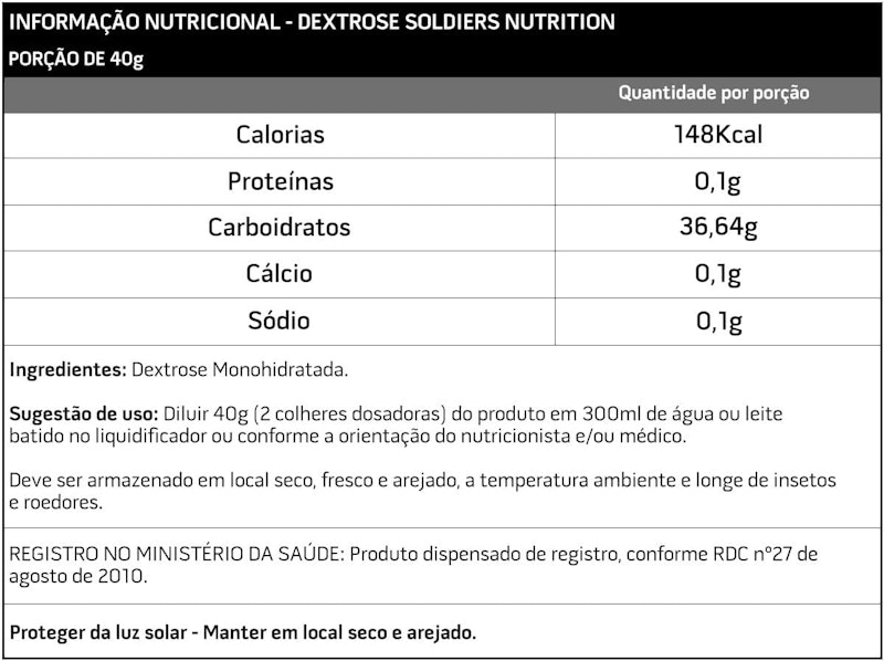 Dextrose 1 kg 100% Puro Importado Soldiers Nutrition 2