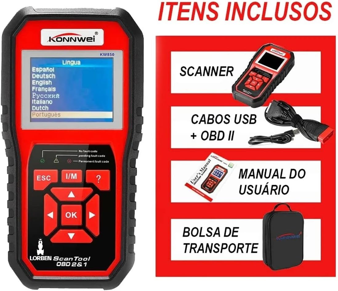 Scanner Automotivo Konnwei Kw850 3