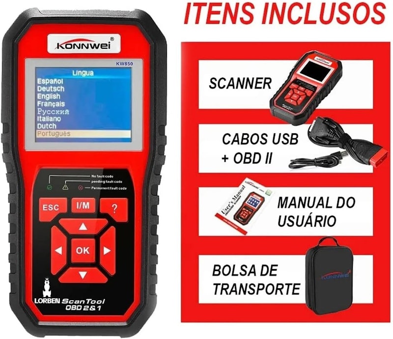 Scanner Automotivo Konnwei Kw850 3