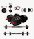 YANGFIT Halter Anilha Barra Kettlebell Kit Musculação 6 em 1 - 40 Kg 1