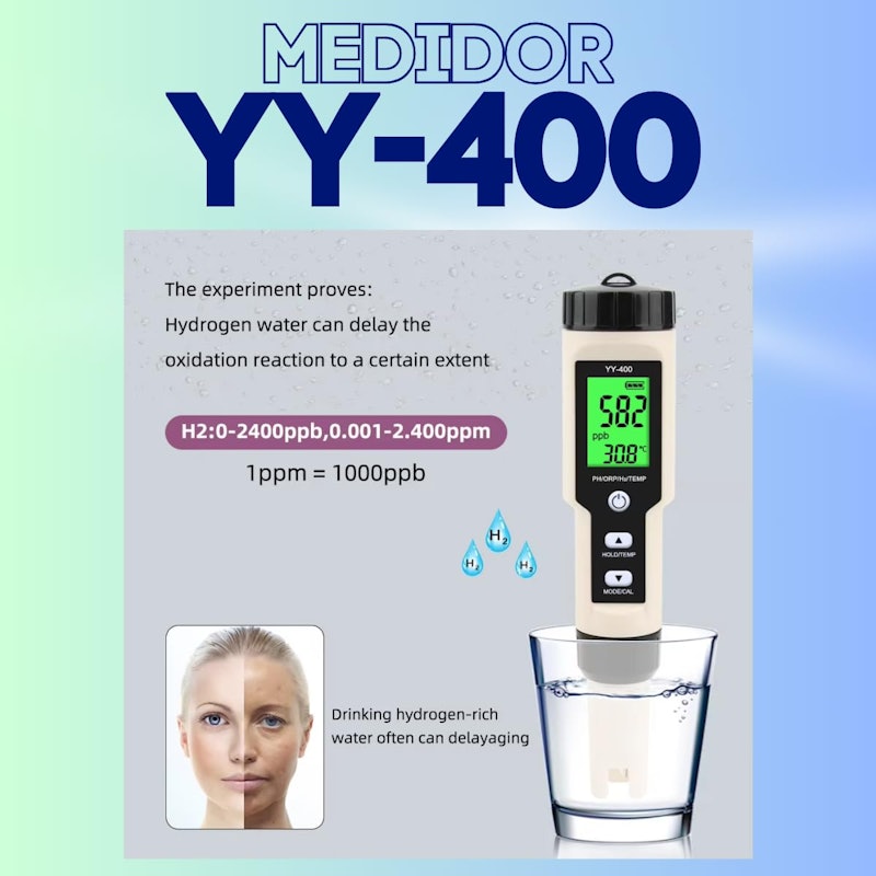 Medidor pH Digital Água H2 Orp 4x1 + Pilha + Guia Calibragem 4