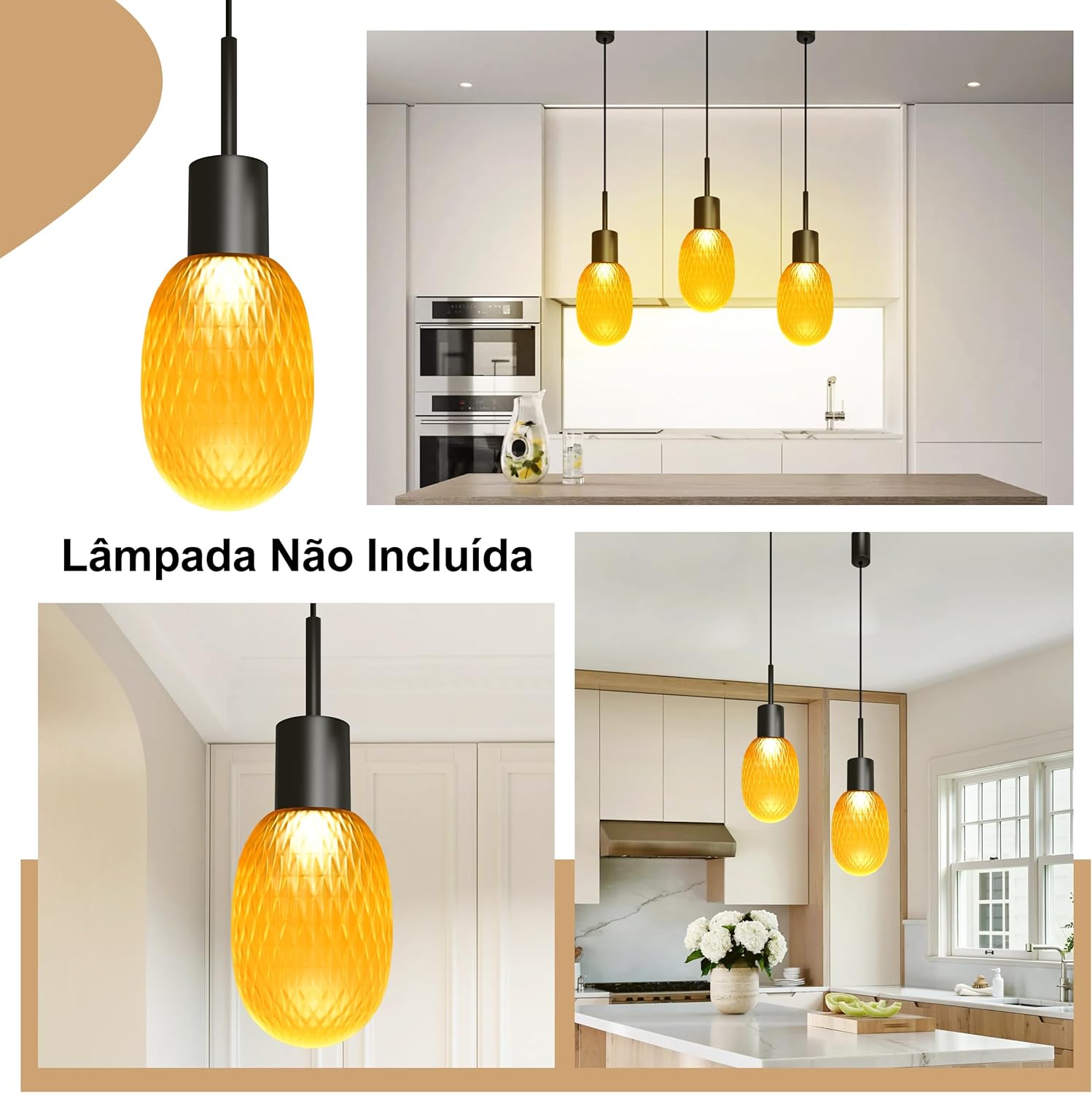 Luminária Pendente Ouro 4