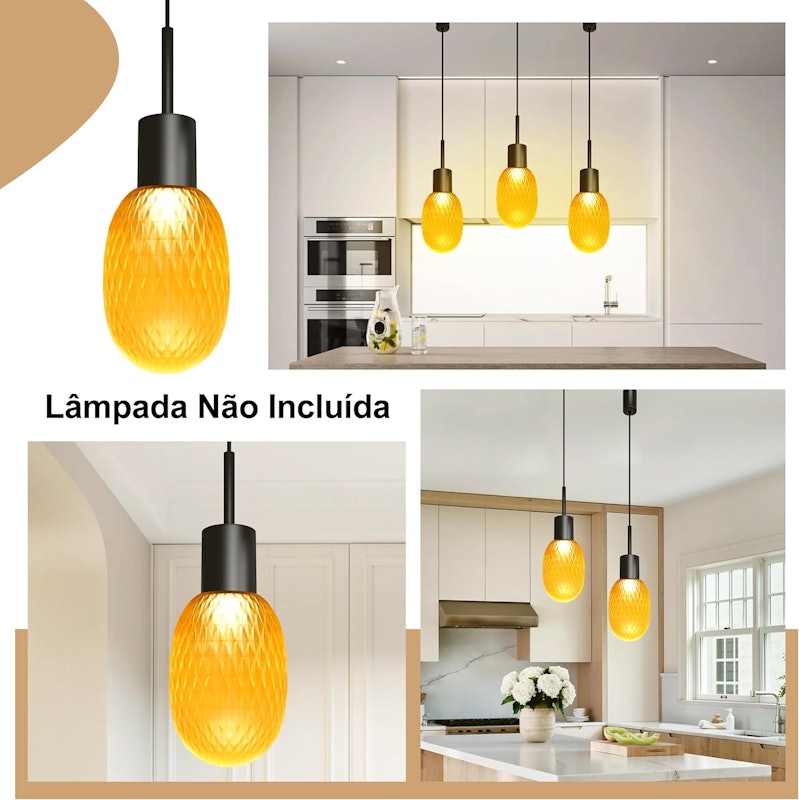 Luminária Pendente Ouro 4