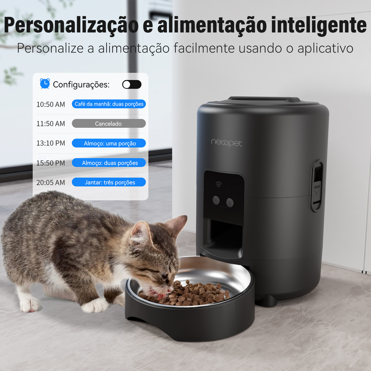 Alimentador Pet Gato Cão Automático Wi-Fi Smart 2