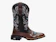 TEXAS GOLD Bota Texana Feminina Couro Country Bico Quadrado Café Azul 1