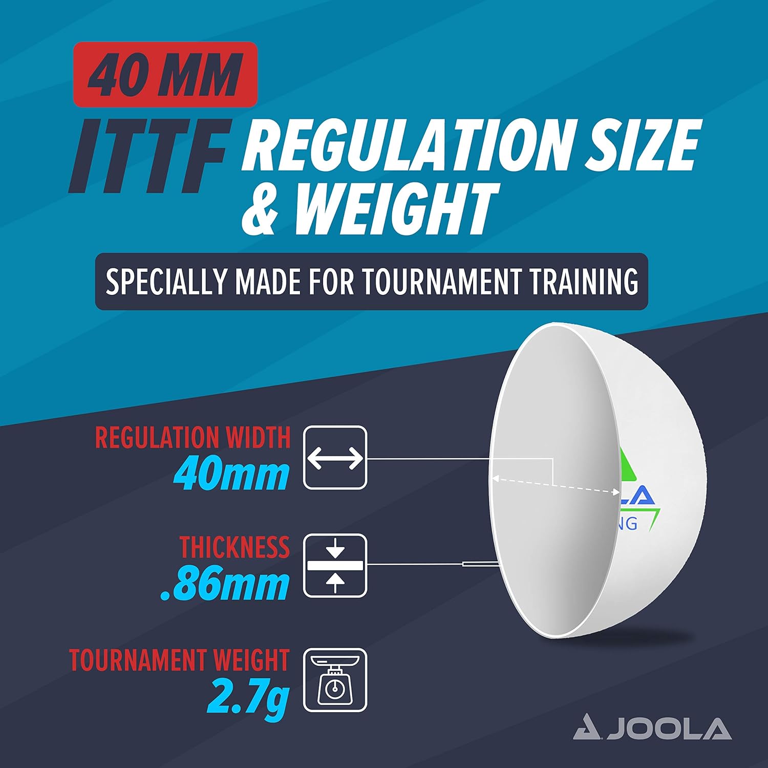 Bolas de Tênis de Mesa Joola Advanced ABS 40+ 3