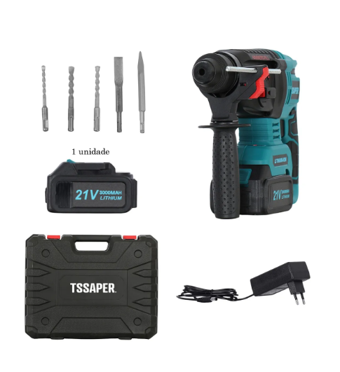 Martelete Rompedor 26 mm com Bateria de 21 v 3000 mah 3